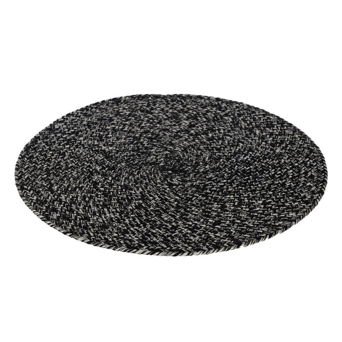 Ixia Salvamantel Trenzado Negro-Blanco 38 x 38 cm (Pack de 4)