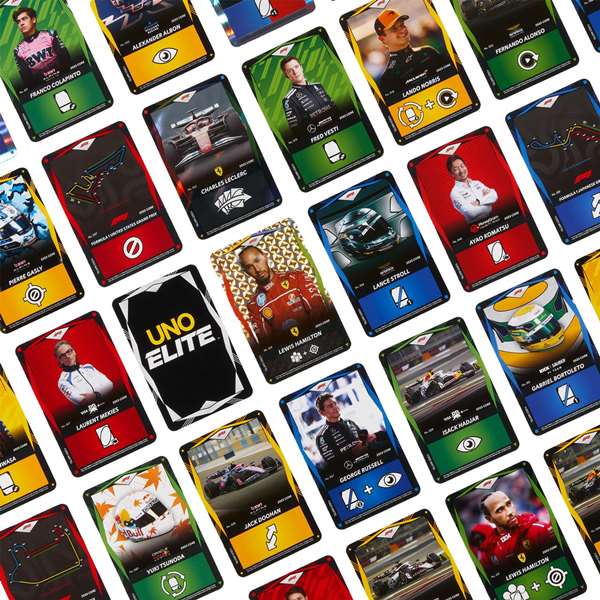 Formula 1 UNO Juego de Cartas Elite F1 Starter-Set