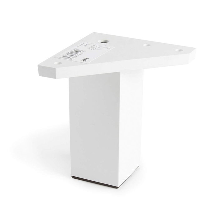 REI Pata Esquinera Cuadrada Modelo 972, ABS Blanco, 42x42x100 mm - Para Esquinas de Muebles, Soporta 100 kg REI Pata Esquinera Cuadrada Modelo 972, ABS Blanco, 42x42x100 mm - Para Esquinas de Muebles, Soporta 100 kg