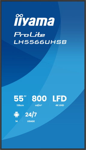 Iiyama LH5566UHSB-B1AG Monitor de 55 pulg. 4K UHD Android