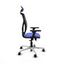 PIQUERAS Y CRESPO Silla de oficina Motilla con mecanismo Sincro/Traslack, Azul claro y Negro