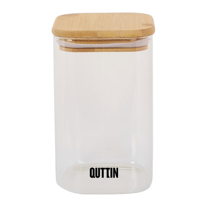Quttin Tarro Boro Cuadrado con Bambú 720ml Quttin Tarro Boro Cuadrado con Bambú 720ml