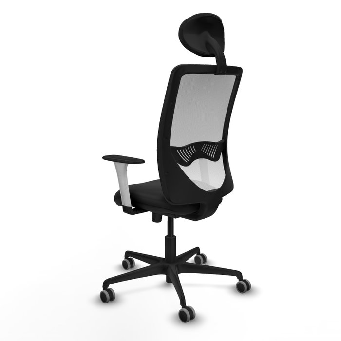 PIQUERAS Y CRESPO Silla de oficina Zulema con mecanismo Sincro, Negro y Blanco