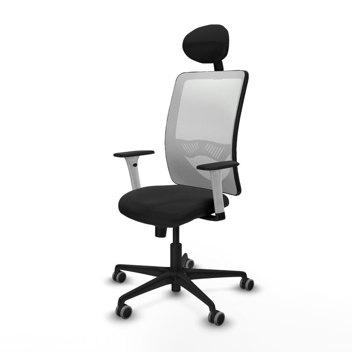 PIQUERAS Y CRESPO Silla de oficina Zulema con mecanismo Sincro, Negro y Blanco