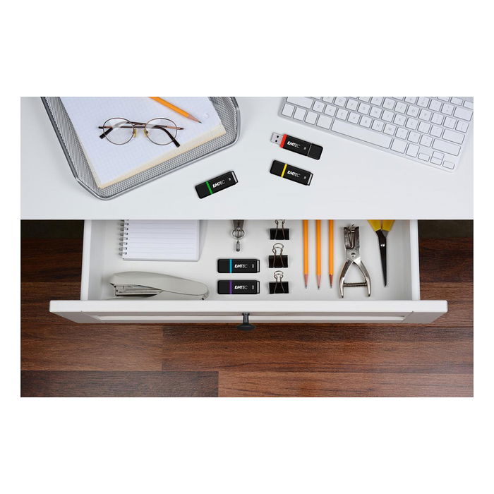 EMTEC K100 16GB USB 2.0 Memoria USB Tapa Negro Multicolor Pack 10 Unidades EMTEC K100 16GB USB 2.0 Memoria USB Tapa Negro Multicolor Pack 10 Unidades