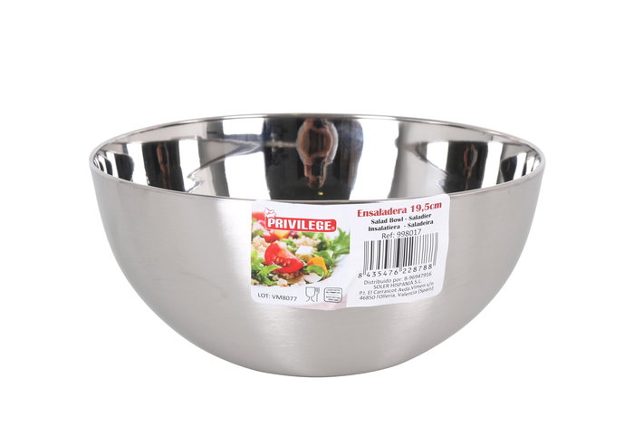 Quttin Ensaladera Aperitivo Acero Inoxidable 19.5 cm (12 Unidades)