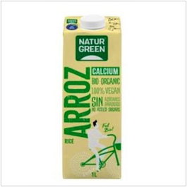 NATURGREEN Bebida Vegetal de Arroz con Calcio 1L - Pack 6 Unidades