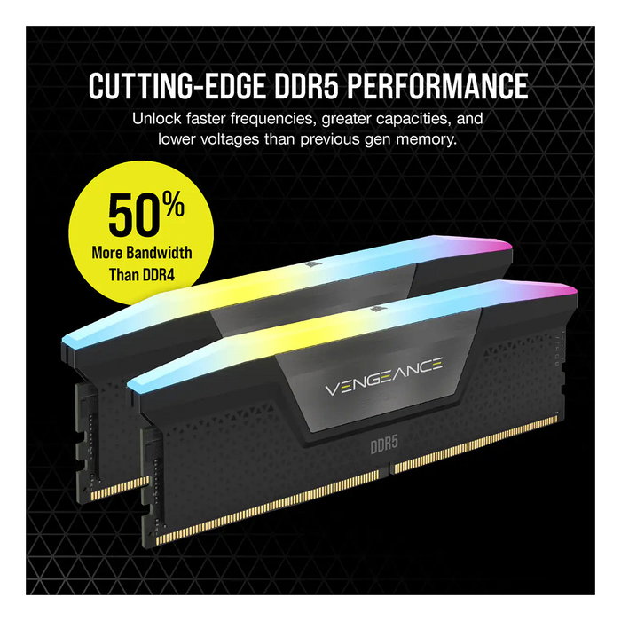 Corsair CMH32GX5M2X7000C34 Memoria RAM DDR5 32GB (2x16GB) 7000MHz CL34 Vengeance RGB para PC