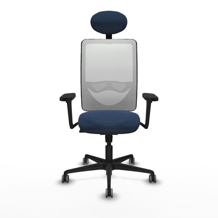 PIQUERAS Y CRESPO Silla de oficina Zulema con Mecanismo Sincro, Azul marino y Blanco PIQUERAS Y CRESPO Silla de oficina Zulema con Mecanismo Sincro, Azul marino y Blanco