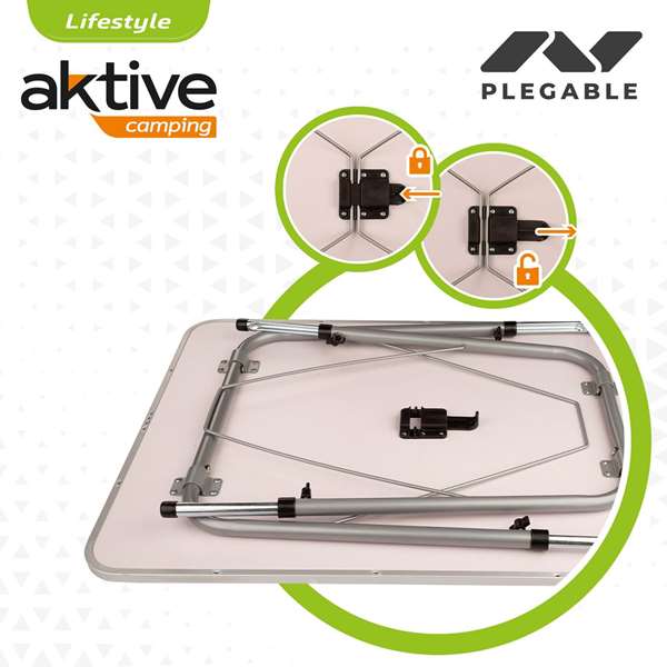 Color Baby Mesa de Camping Regulable en Altura 80x60xh50/69 cm