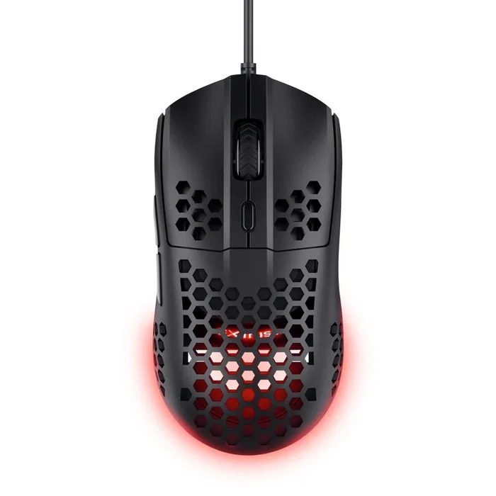 Trust GXT 928 Helox - Ratón Gaming Ultraligero (65g) para Diestros, RGB, 6 Botones Programables, Sensor Óptico 6400 DPI, Cable USB