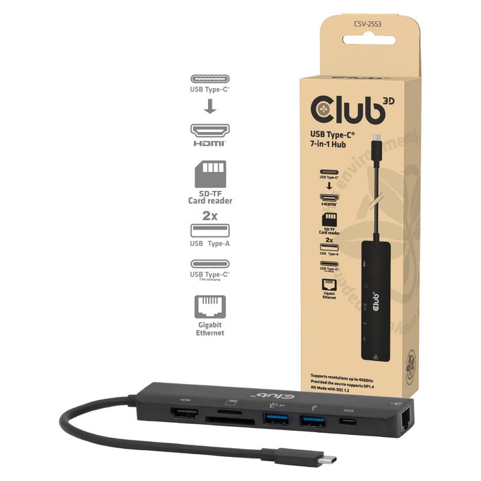 Club 3D CSV-2553 Hub USB Type-C® 7-en-1 Club 3D CSV-2553 Hub USB Type-C® 7-en-1