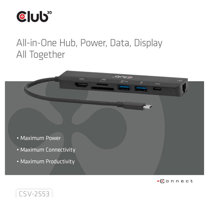 Club 3D CSV-2553 Hub USB Type-C® 7-en-1 Club 3D CSV-2553 Hub USB Type-C® 7-en-1