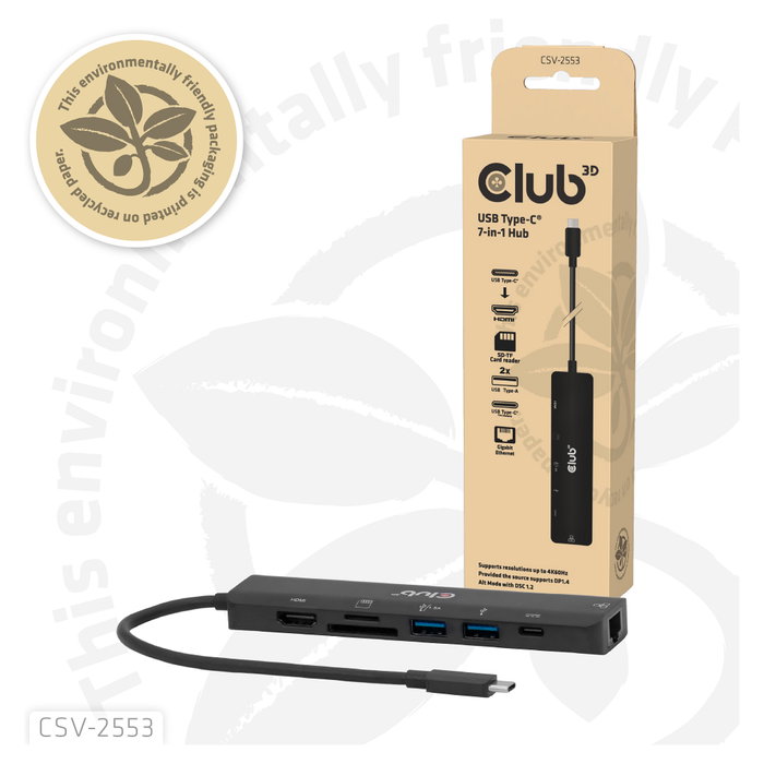 Club 3D CSV-2553 Hub USB Type-C® 7-en-1 Club 3D CSV-2553 Hub USB Type-C® 7-en-1