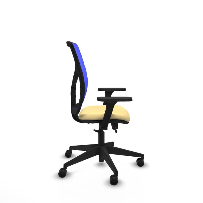 PIQUERAS Y CRESPO Silla de oficina Motilla Sincro/Traslack Crema y Azul