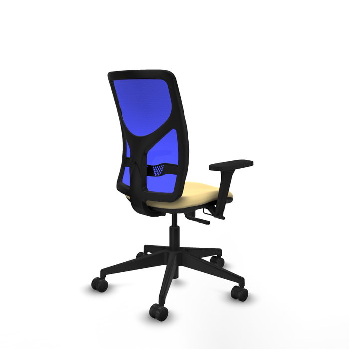 PIQUERAS Y CRESPO Silla de oficina Motilla Sincro/Traslack Crema y Azul
