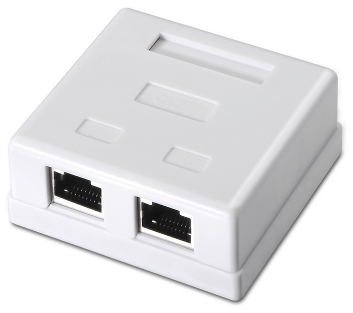 Aisens Roseta de Superficie RJ45 Cat.6 FTP 2 Tomas Blanco A139-0304