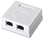 Aisens Roseta de Superficie RJ45 Cat.6 FTP 2 Tomas Blanco A139-0304