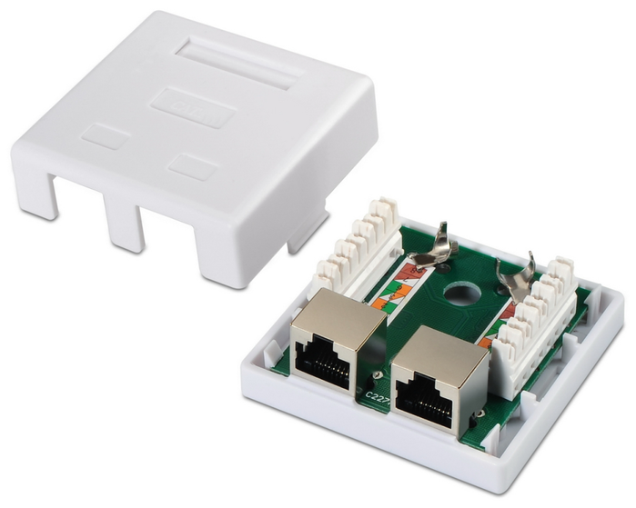 Aisens Roseta de Superficie RJ45 Cat.6 FTP 2 Tomas Blanco A139-0304
