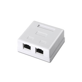 AISENS - ROSETA DE SUPERFICIE RJ45 CAT.6 FTP 2 TOMAS, BLANCO