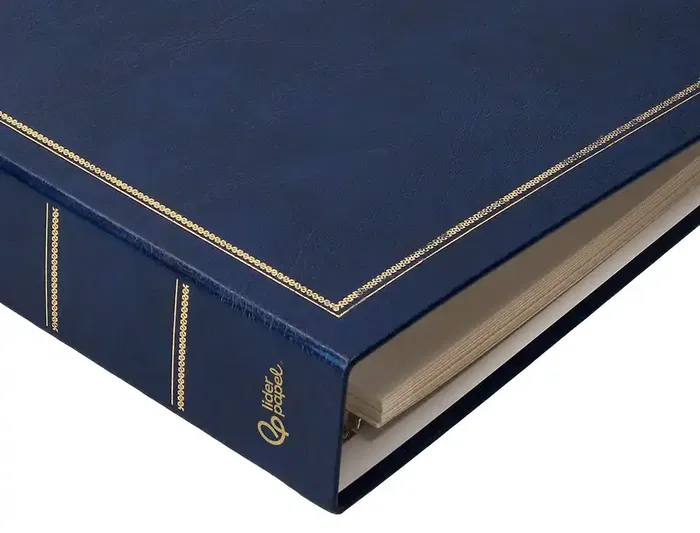 Liderpapel Álbum de Fotos Serie Classic con Anillas y 20 Hojas Autoadhesivas, Color Azul