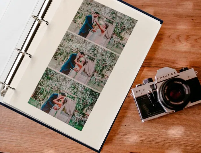 Liderpapel Álbum de Fotos Serie Classic con Anillas y 20 Hojas Autoadhesivas, Color Azul