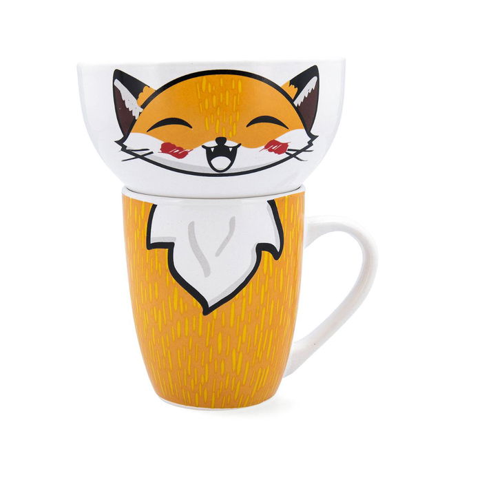 Set Infantil Mug y Bol Cerámico Zoo Quid 38 cL & 50 cL Set Infantil Mug y Bol Cerámico Zoo Quid 38 cL & 50 cL