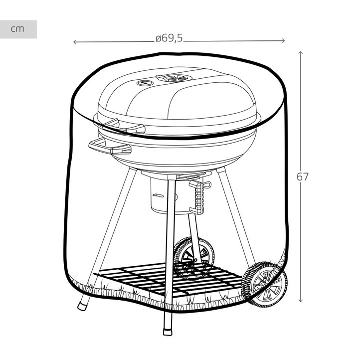 Aktive Funda para barbacoa impermeable Ø69,5x67 cm