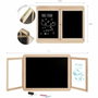 Jeujura Tríptico mural con 2 paneles, pizarra de tiza y lado blanco