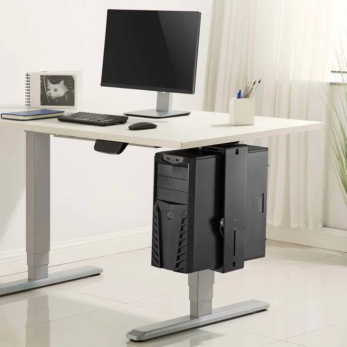 Aisens Soporte Giratorio para CPU con Ajuste de Altura y Profundidad Negro Aisens Soporte Giratorio para CPU con Ajuste de Altura y Profundidad Negro