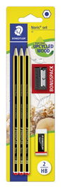 Lapiz De Grafito Staedtler 120 Noris Nº2 - Hb Blister De 3 + Goma (Regalo Afilalapiz) (Set de 10)