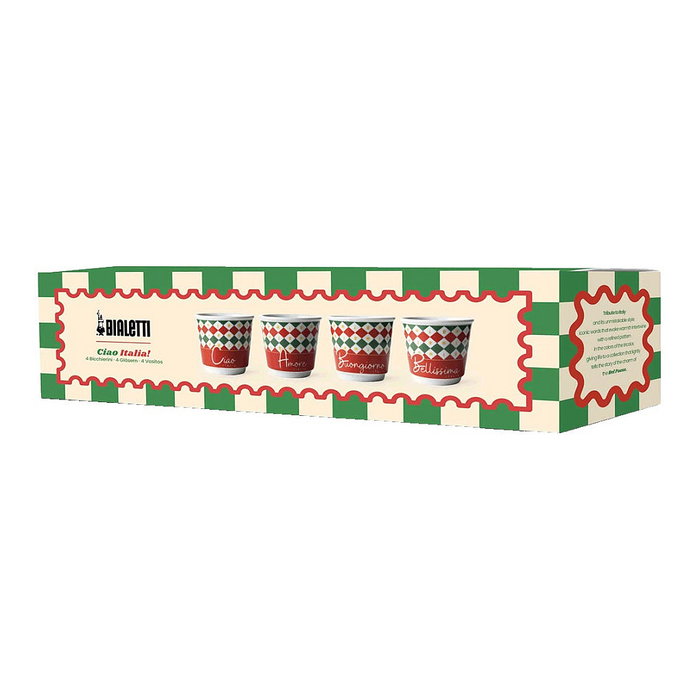 Bialetti Set 4 Biccherini Tricolore de Espresso