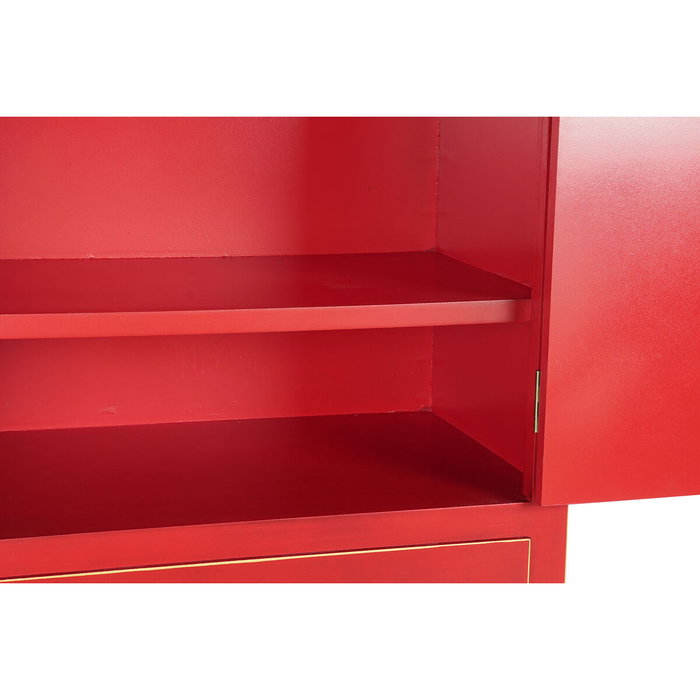 DKD Home Decor Armario Abeto MDF Rojo