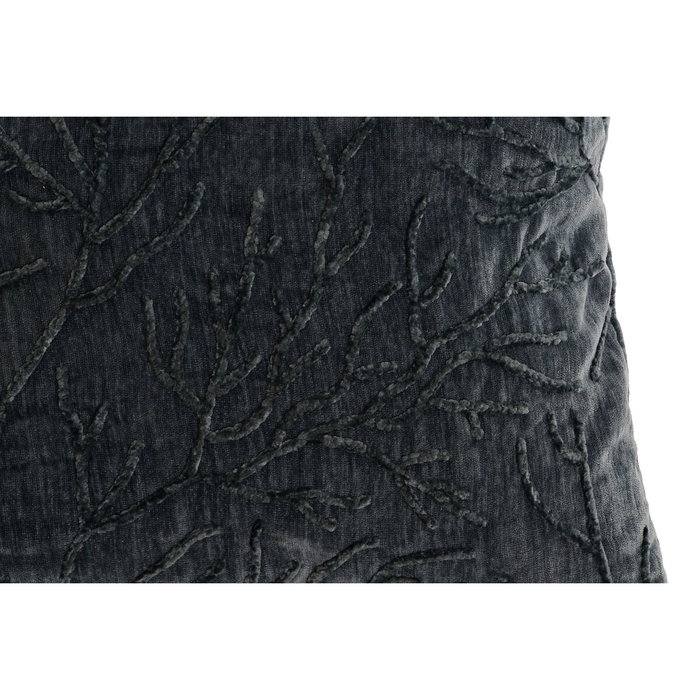 DKD Home Decor Cojín de Chenilla Bordado Azul Marino SEALINE