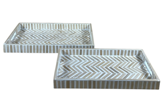 DKD Home Decor Set de 2 Bandejas de Decoración de Bambú Mosaico Surtido 46x27x4,5 cm el Raviet Collection de 2 piezas rompe con el estilo tropical con acabado natural en marrón y blanco.wav-mosaico-s DKD Home Decor Set de 2 Bandejas de Decoración de Bambú Mosaico Surtido 46x27x4,5 cm el Raviet Collection de 2 piezas rompe con el estilo tropical con acabado natural en marrón y blanco.wav-mosaico-s