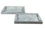 DKD Home Decor Set de 2 Bandejas de Decoración de Bambú Mosaico Surtido 46x27x4,5 cm el Raviet Collection de 2 piezas rompe con el estilo tropical con acabado natural en marrón y blanco.wav-mosaico-s