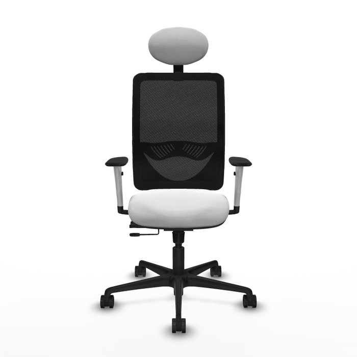 PIQUERAS Y CRESPO Silla de oficina Zulema con mecanismo Sincro/Traslack, Tela Blanca y Malla Negra PIQUERAS Y CRESPO Silla de oficina Zulema con mecanismo Sincro/Traslack, Tela Blanca y Malla Negra