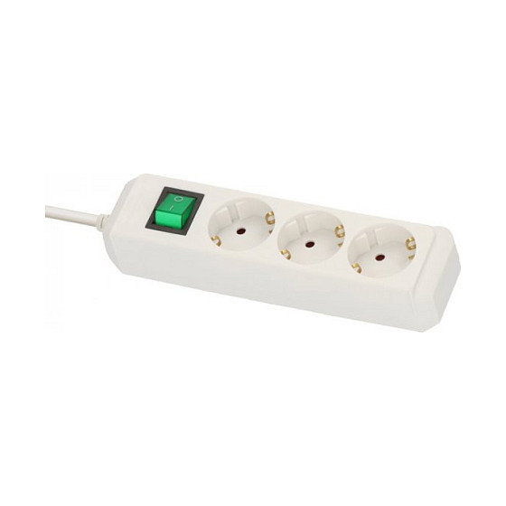 Brennenstuhl Regleta ECO-Line 3 salidas AC con cable de 5 m, Blanco