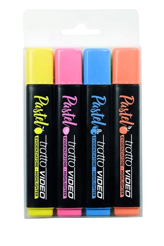 Tratto Rotulador Tratto Video Fluorescente Pastel Colores Surtidos de 4 unidades