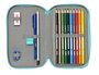 Plumier Doble The Bellies Blanco Morado Turquesa 12.5 x 19.5 x 4 cm (28 piezas)