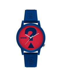 Guess V1041M4 Reloj Unisex Azul con Esfera Roja