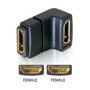 DeLOCK Adaptador HDMI hembra a hembra 90° hacia abajo, Negro