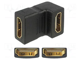 DeLOCK Adaptador HDMI hembra a hembra 90° hacia abajo, Negro