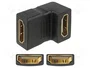 DeLOCK Adaptador HDMI hembra a hembra 90° hacia abajo, Negro