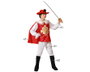 Disfraz Mosquetero Clásico Infantil Niños, Rojo con Capa, Camisa y Pantalón, Talla 3-4 Años, para Carnaval o Fiestas Temáticas