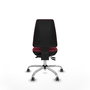 Silla de oficina Elche con mecanismo Asincro tapizada con Tela color Granate. Equipada con Base cromada, Sin brazos y Ruedas 65 mm parqué
