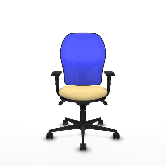 PIQUERAS Y CRESPO Silla de oficina Jorquera con mecanismo Sincro, Crema y Azul PIQUERAS Y CRESPO Silla de oficina Jorquera con mecanismo Sincro, Crema y Azul