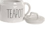 DKD Home Decor Tetera Cottage, colección Huide 26, 600 ml, blanco, porcelana, apto lavavajillas (13 x 12.6 x 22 cm)