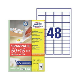 AVERY Zweckform Etiquetas de 45,7 x 21,2 mm, blanco