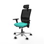 PIQUERAS Y CRESPO Silla de oficina Haches con mecanismo Sincro/Traslack Turquesa y Negro